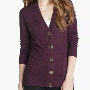Tory Burch Wool Simone Cardigan Purple M